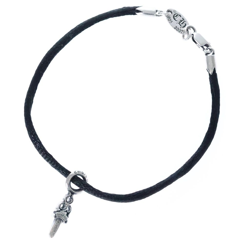 CHROME HEARTS クロムハーツ KZ ケーゼット ダガースタック シルクブレスレット シルバー|ブラック