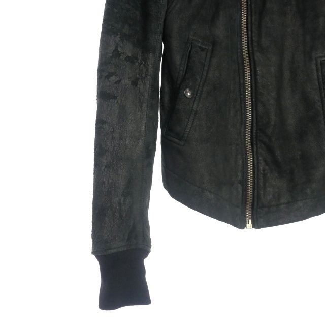 【美品】RICK OWENS　リックオウエンス　ハイネックレザージャケット 中古・古着通販】RICK OWENS (リックオウエンス) ハイネックインター