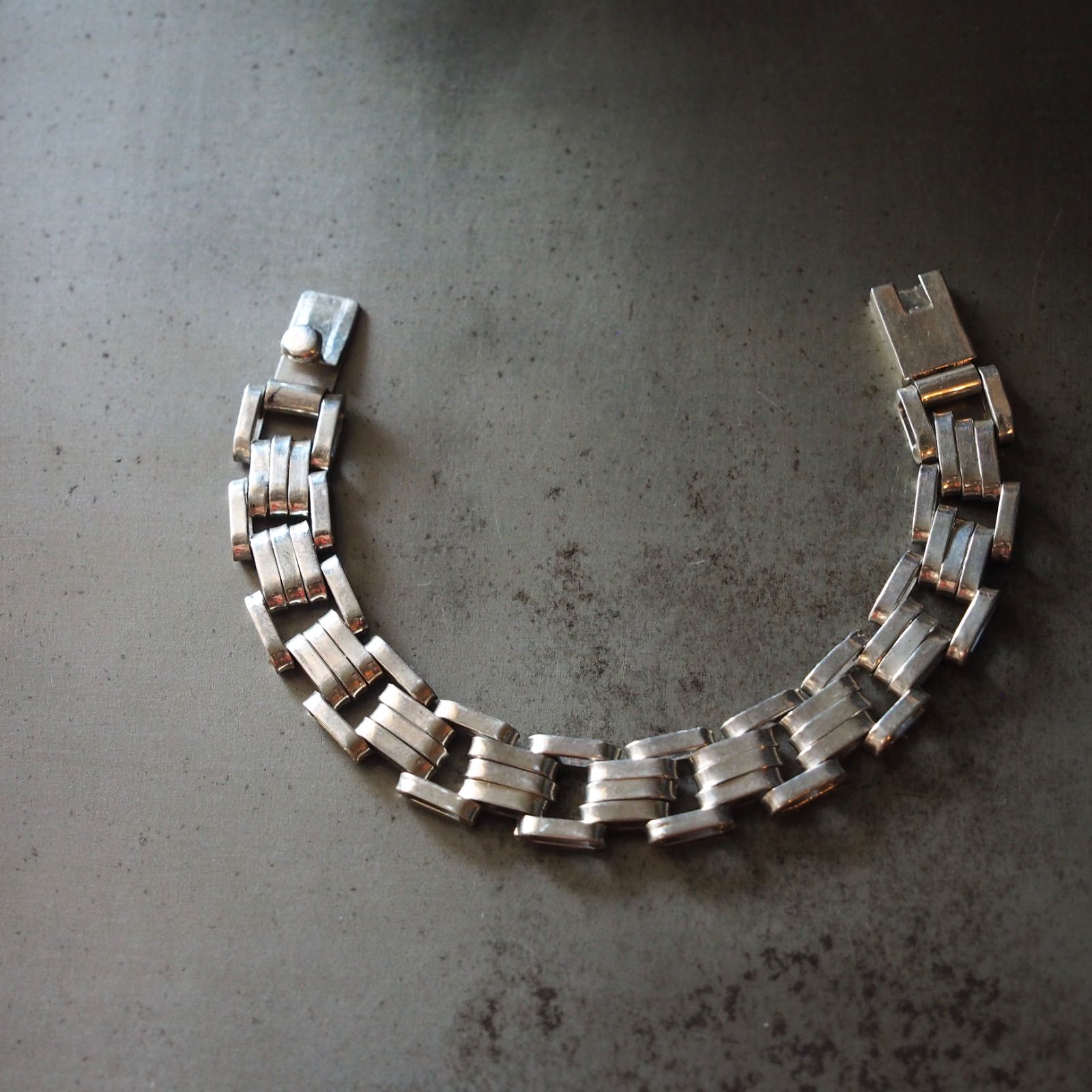 TD　Mexico メキシカンシルバー　925　ブレスレット MEXICO Silver925 Heavy link bracelet TD-85 33.9g メキシカン