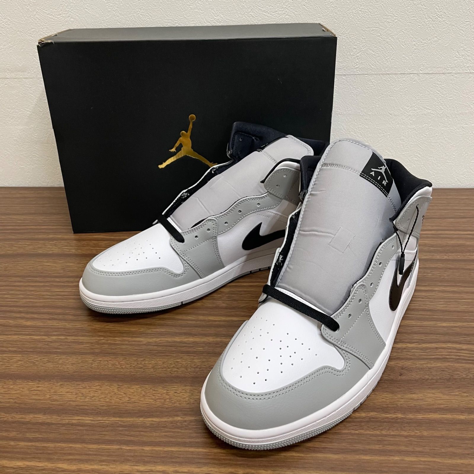 【保管品】Nike Air Jordan 1 Mid Light Smoke Grey 32cm ナイキ エアジョーダン スニーカー ハイカット 554724-092