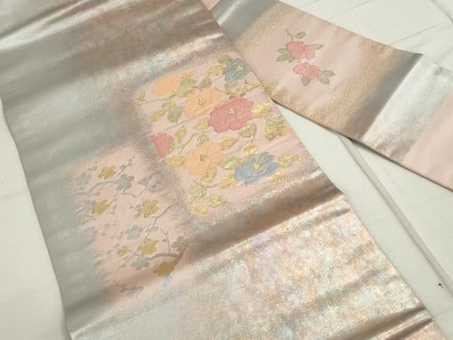 平和屋着物○九寸名古屋帯 パッチワーク 蜻蛉 金彩 正絹 逸品 未使用