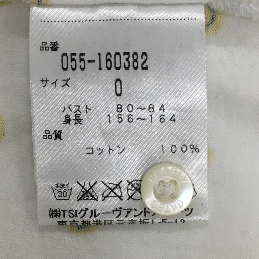 パーリーゲイツ 半袖ポロシャツ 白×イエロー ニコちゃん総柄
