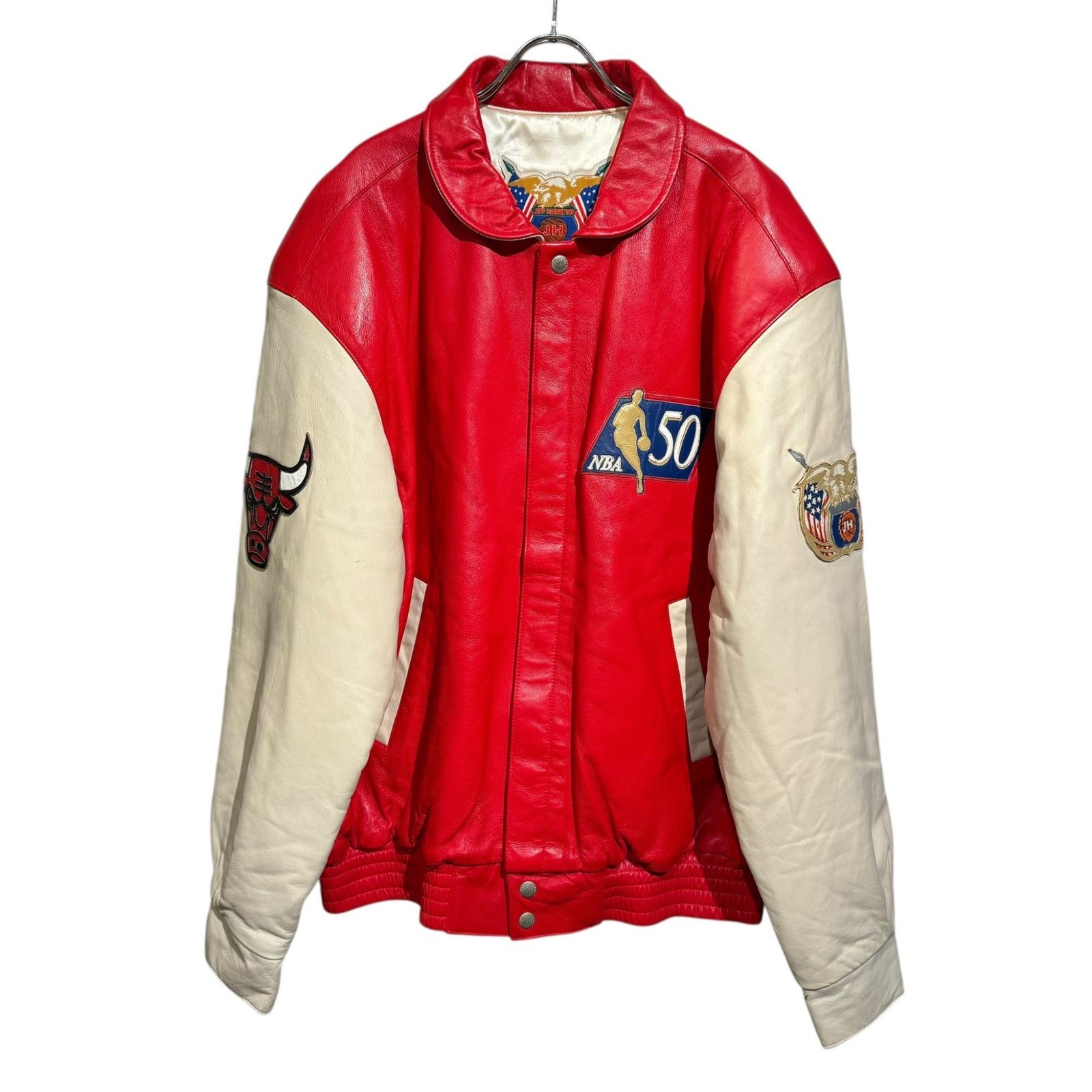 JEFF HAMILTON ジェフハミルトン ④ 1996 NBA50th LIMITED EDITION JACKET CHICAGO BULLS メンズ レッド L