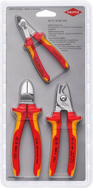 クニペックス KNIPEX 絶縁カッティングセット 3本組003130BKV02