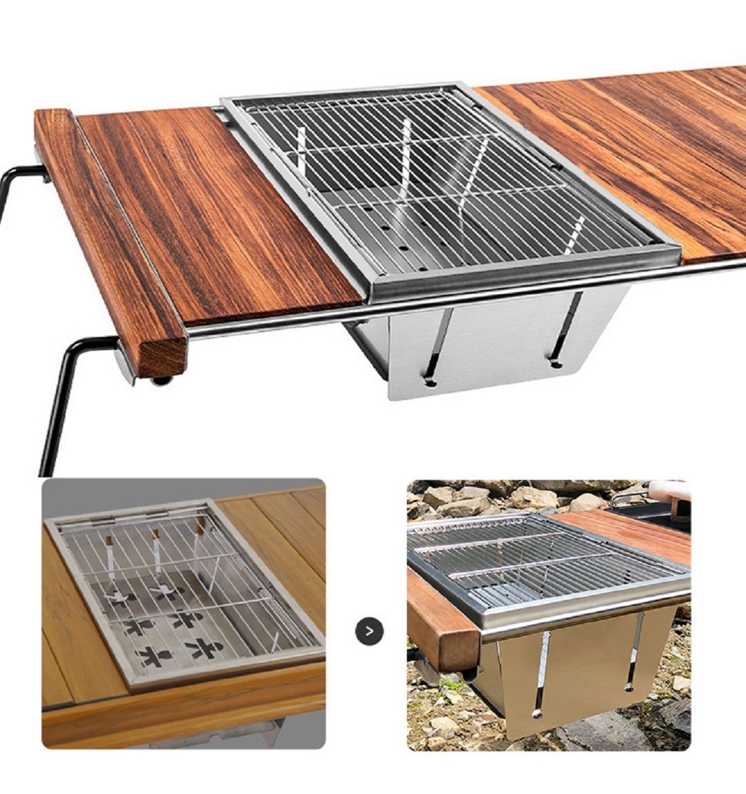 テーブル バーベキューコンロ IGT規格 1ユニット BBQコンロ 卓上 組み立て不要 折りたたみ ステンレス 36×22×15cm キャンプ アウトドア 収納袋付き
