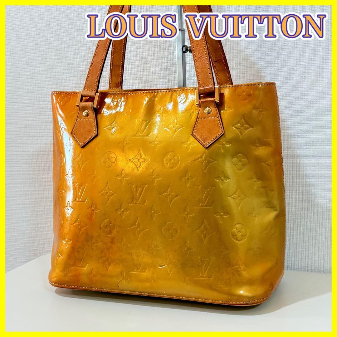 ルイヴィトン トートバッグ ヒューストン ヴェルニ M91055 レディース Louis Vuitton　ビジネス H00349 ルイヴィトン ヴェルニ ヒューストン イエロー M91055 レディース