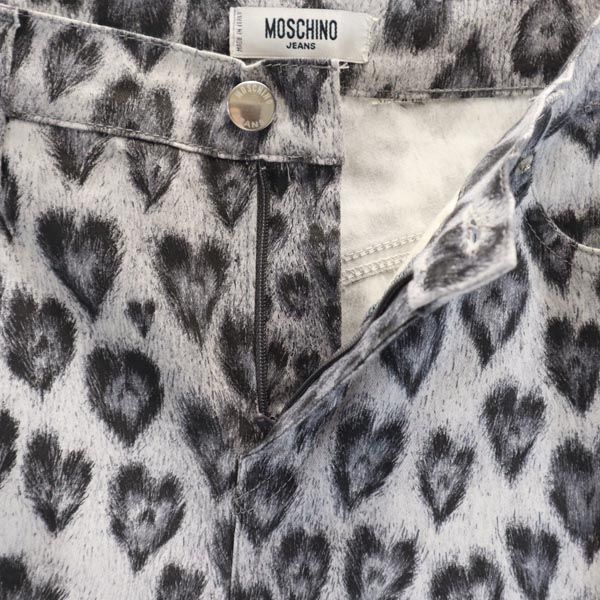 モスキーノ ジーンズ 総柄 フレアパンツ グレー系 MOSCHINO JEANS