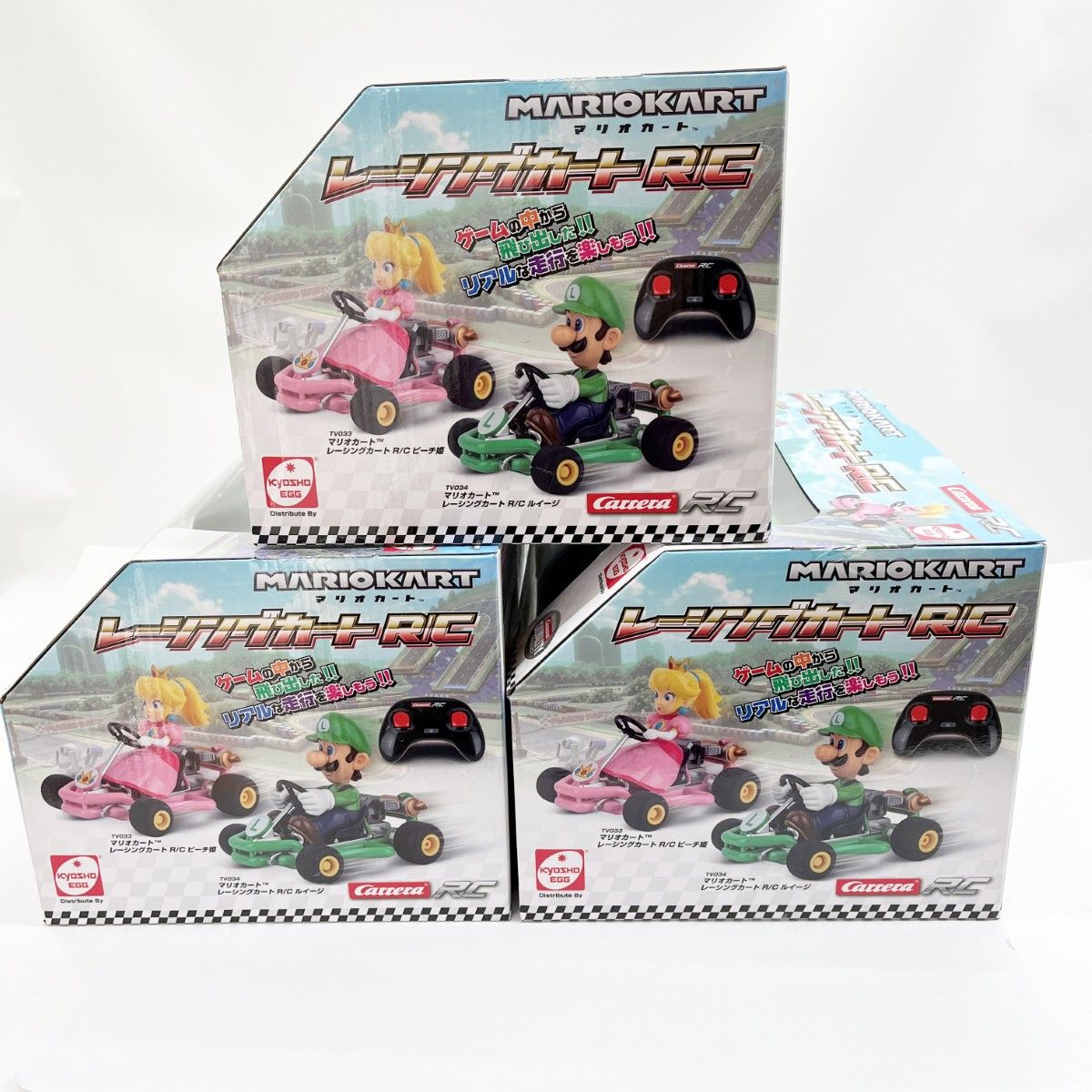 ◆◆KYOSHO EGG マリオカート レーシングカートR/C【ルイージ】×3セット ラジコン ◇◇ KYOSHO EGG マリオカート レーシングカートR/C【ルイージ