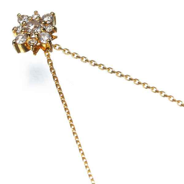 オデュース4℃ ネックレス ダイヤ ダイヤモンド フラワー K18YG #164746  