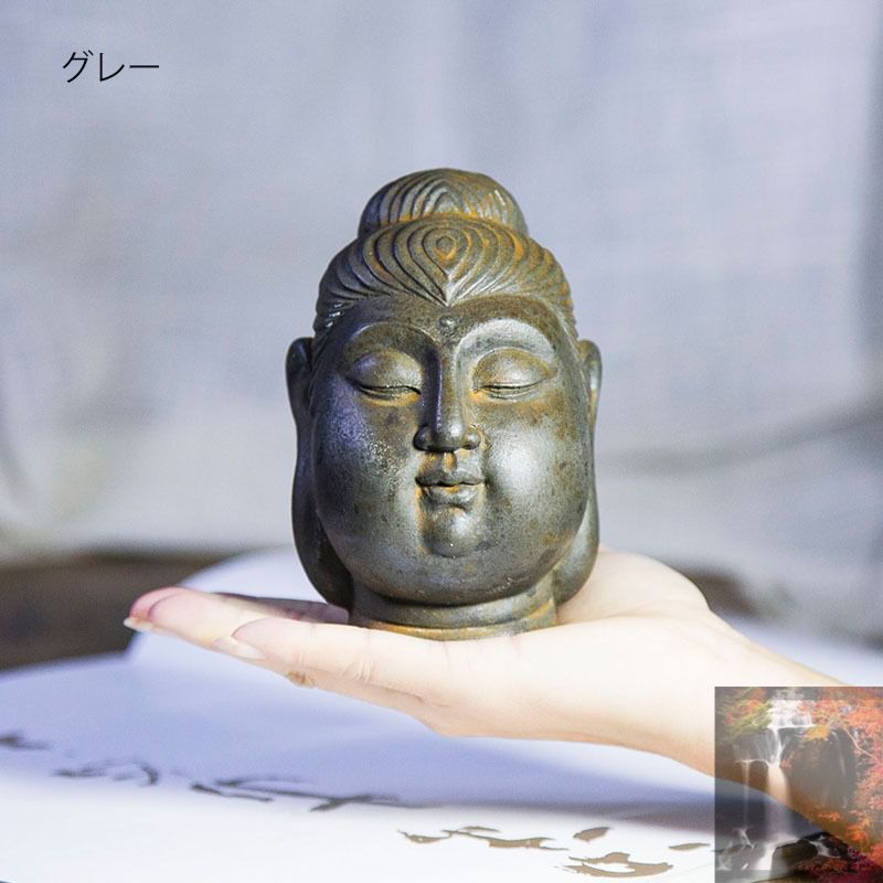 禅菩薩 仏像 仏面 仏頭 置物 オブジェ 魔除け 幸運 金運 健康運 出世運