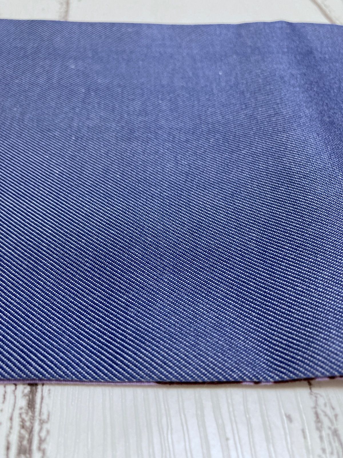 ２種パッチワーク×青-紫 リバーシブル半幅帯