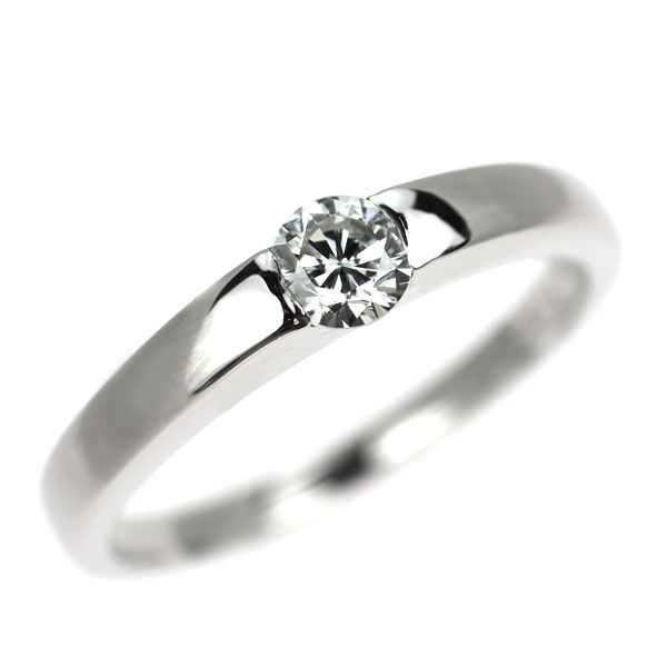 Pt900 ダイヤモンド リング D=0.31ct、0.92ct ＃15 【中古】 商品番号  