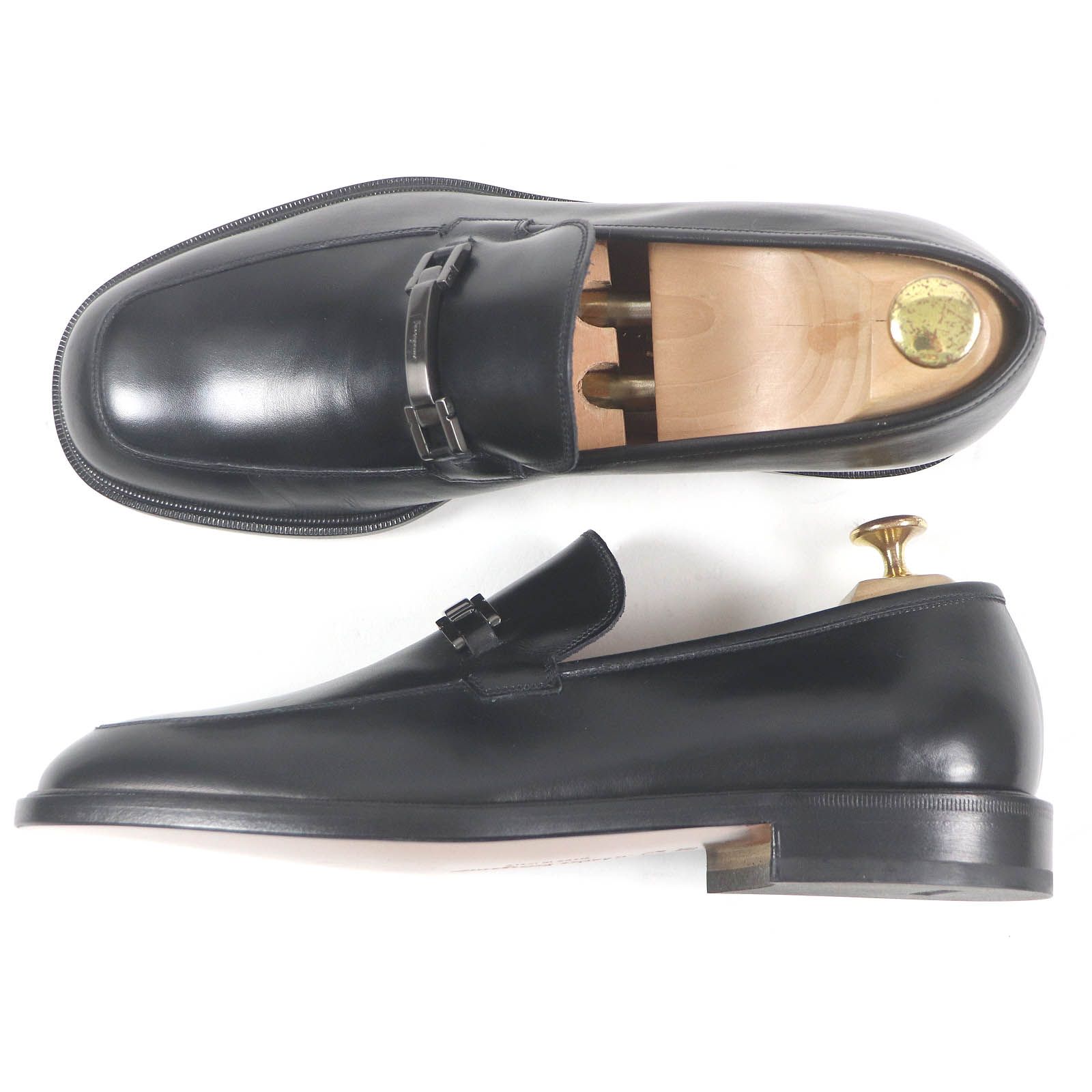 未使用同様 フェラガモ ガンチーニ チェーン ローファー 7 1/2 C 未