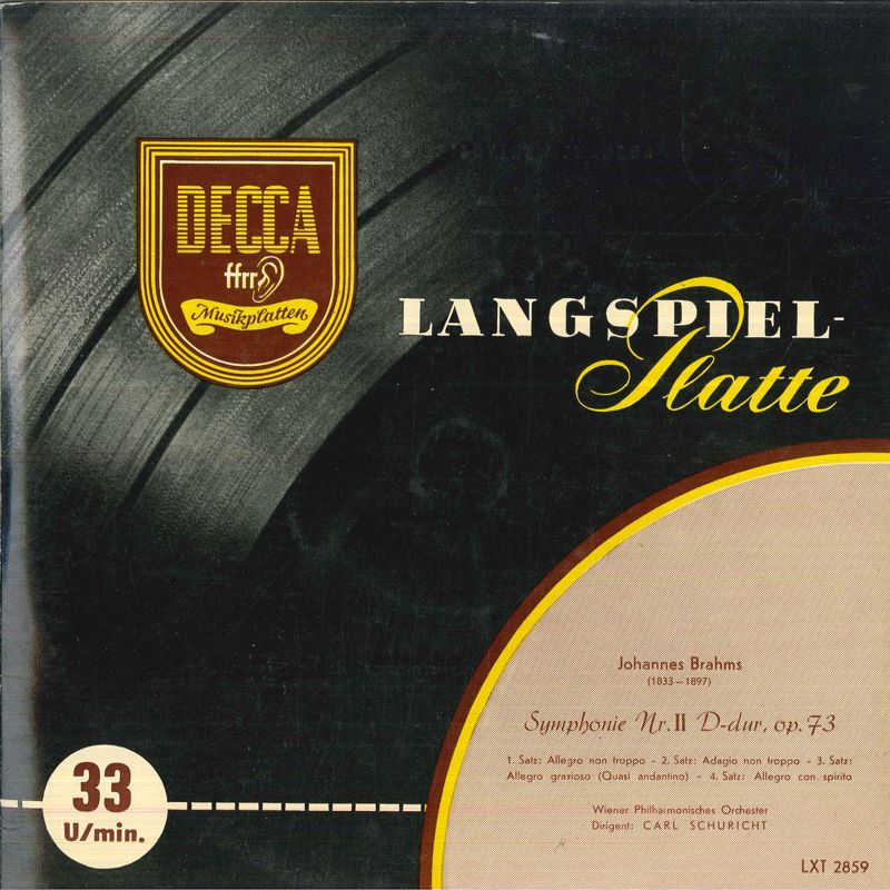 独LP カール シューリヒト ウィーン ブラームス 交響曲 第2番 ニ長調 作品73 LXT2859PROMO DECCA プロモ 00260