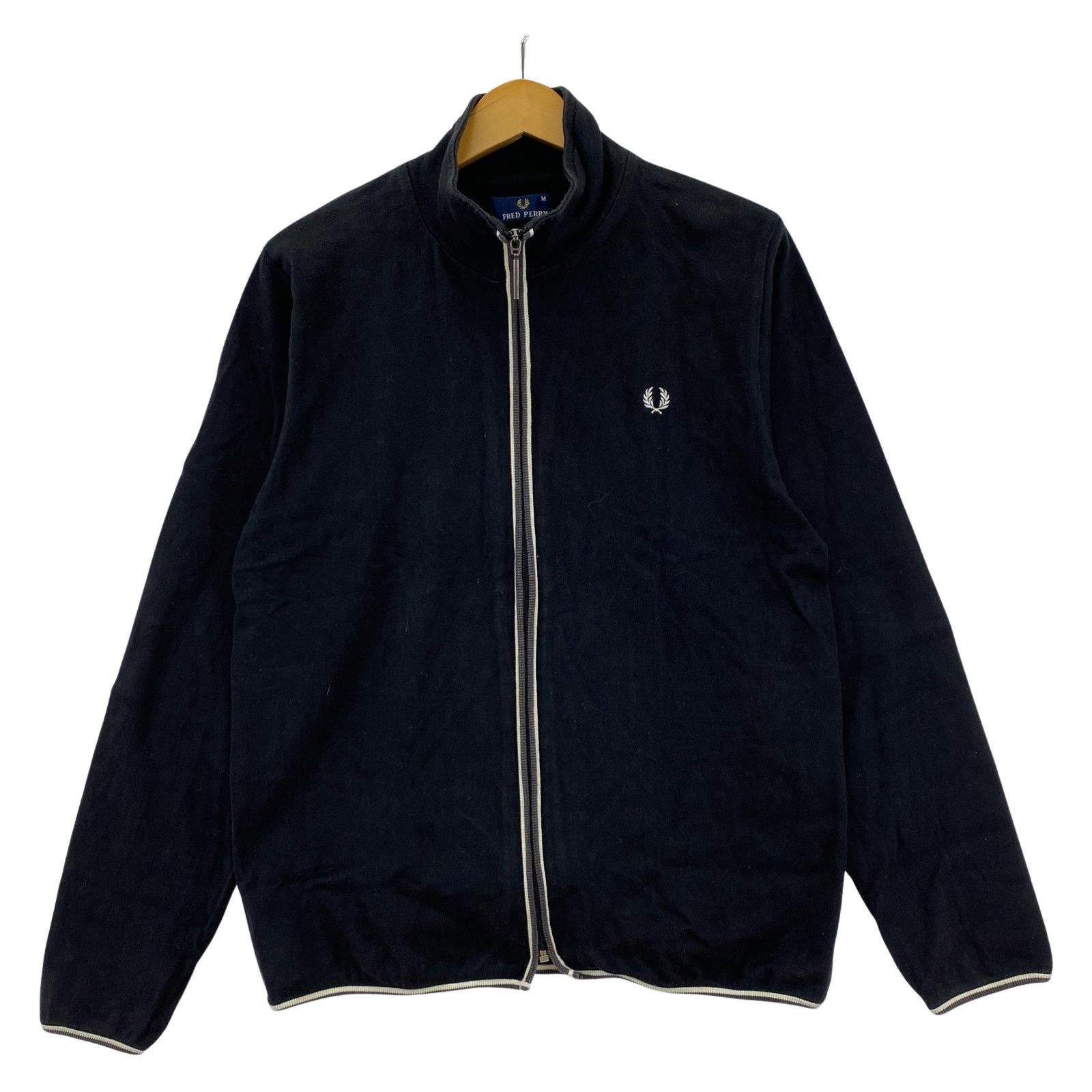 FRED PERRY フレッドペリー スタンドカラー ジップアップスウェット sizeM/ブラック メンズ