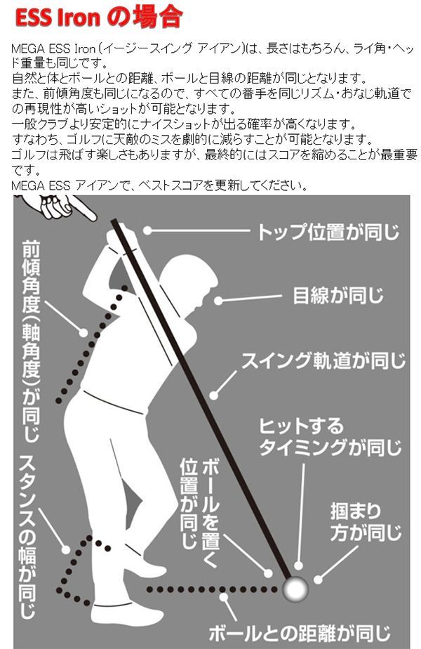 特価ブランド メガゴルフ ワンレングス ESS アイアン オリジナル