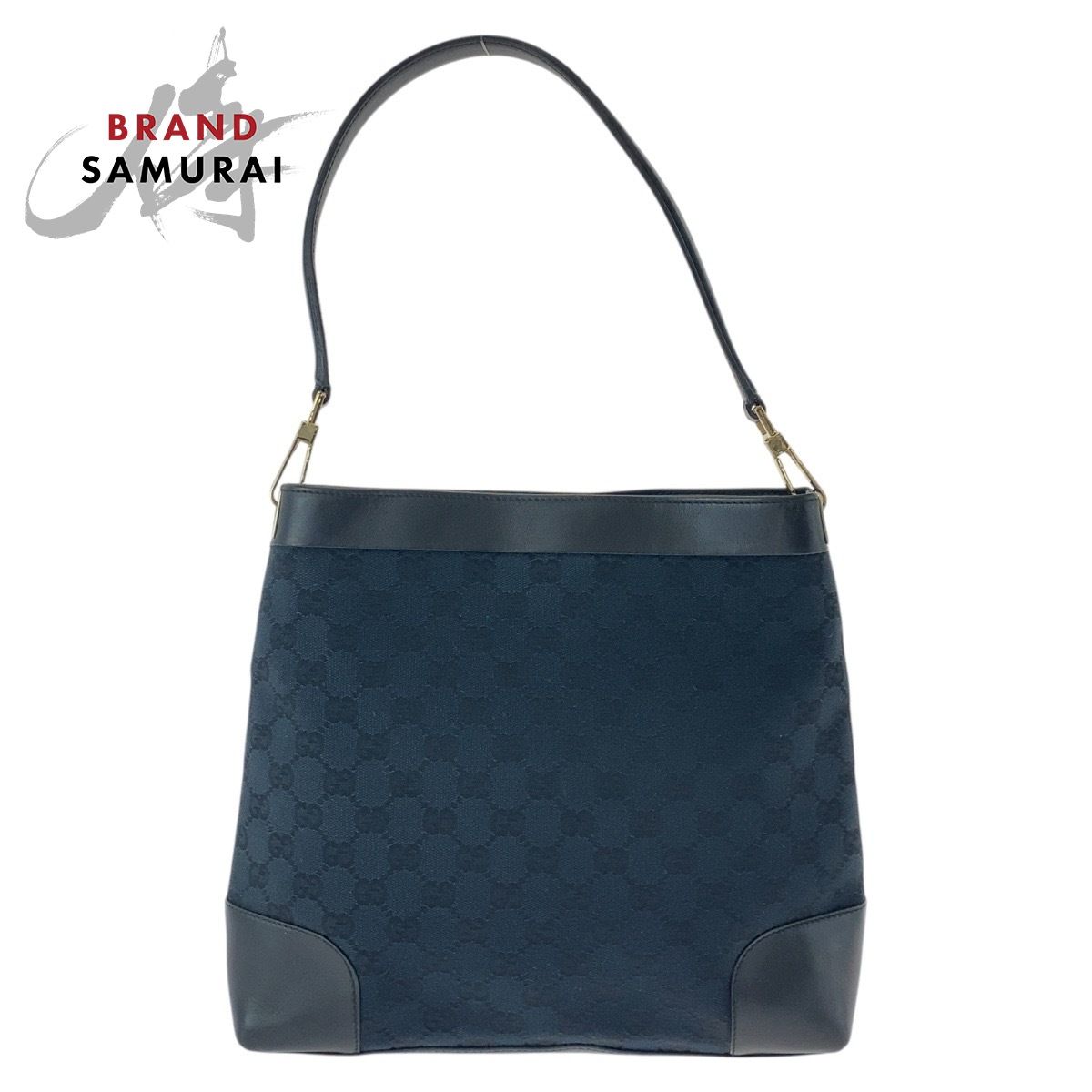 美品 GUCCI グッチ ブラック 黒 ゴールド金具 GGキャンバス/レザー