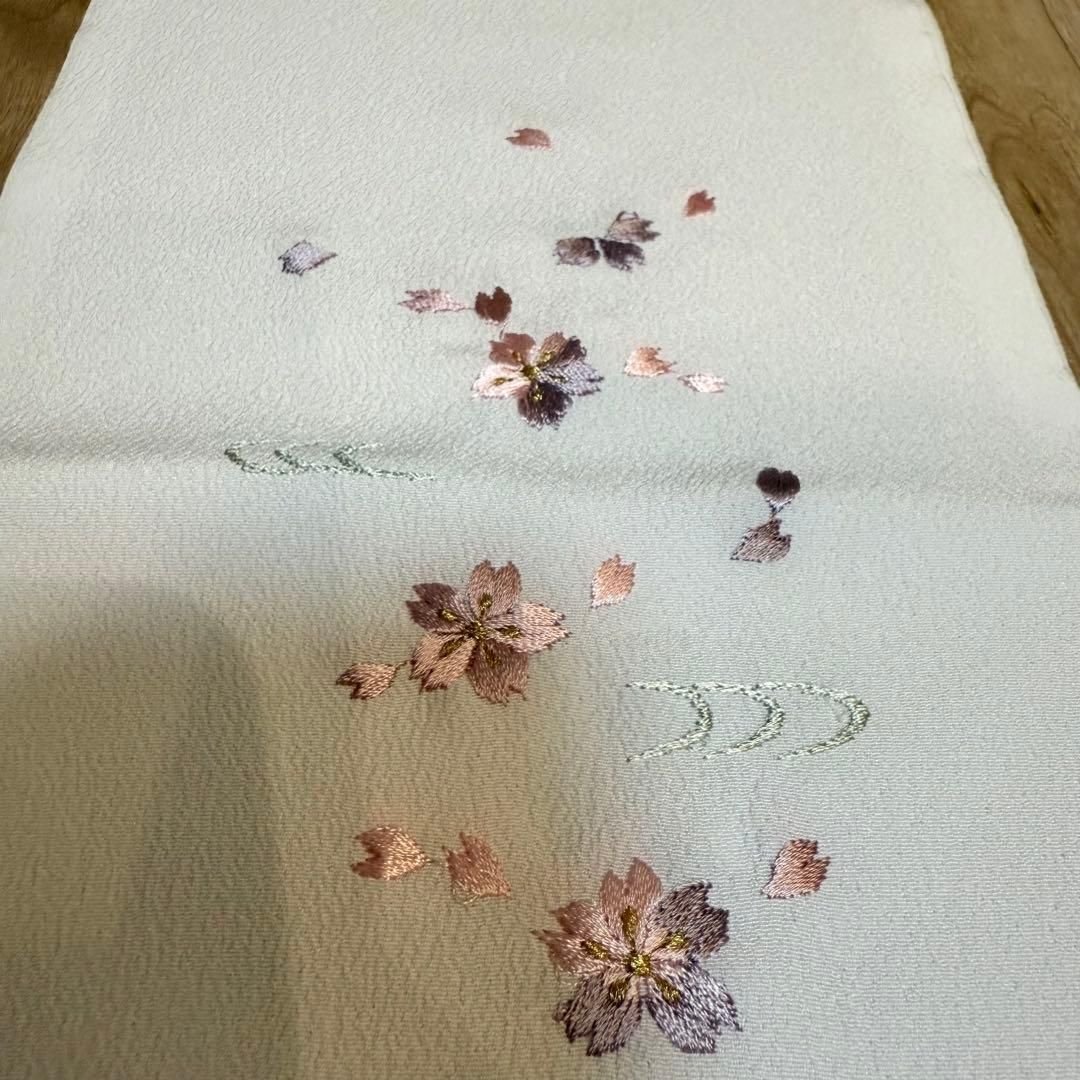 超美品 正絹 振袖用 帯揚げ 帯締め 刺繍半衿 飾り紐 4点セット ピンク