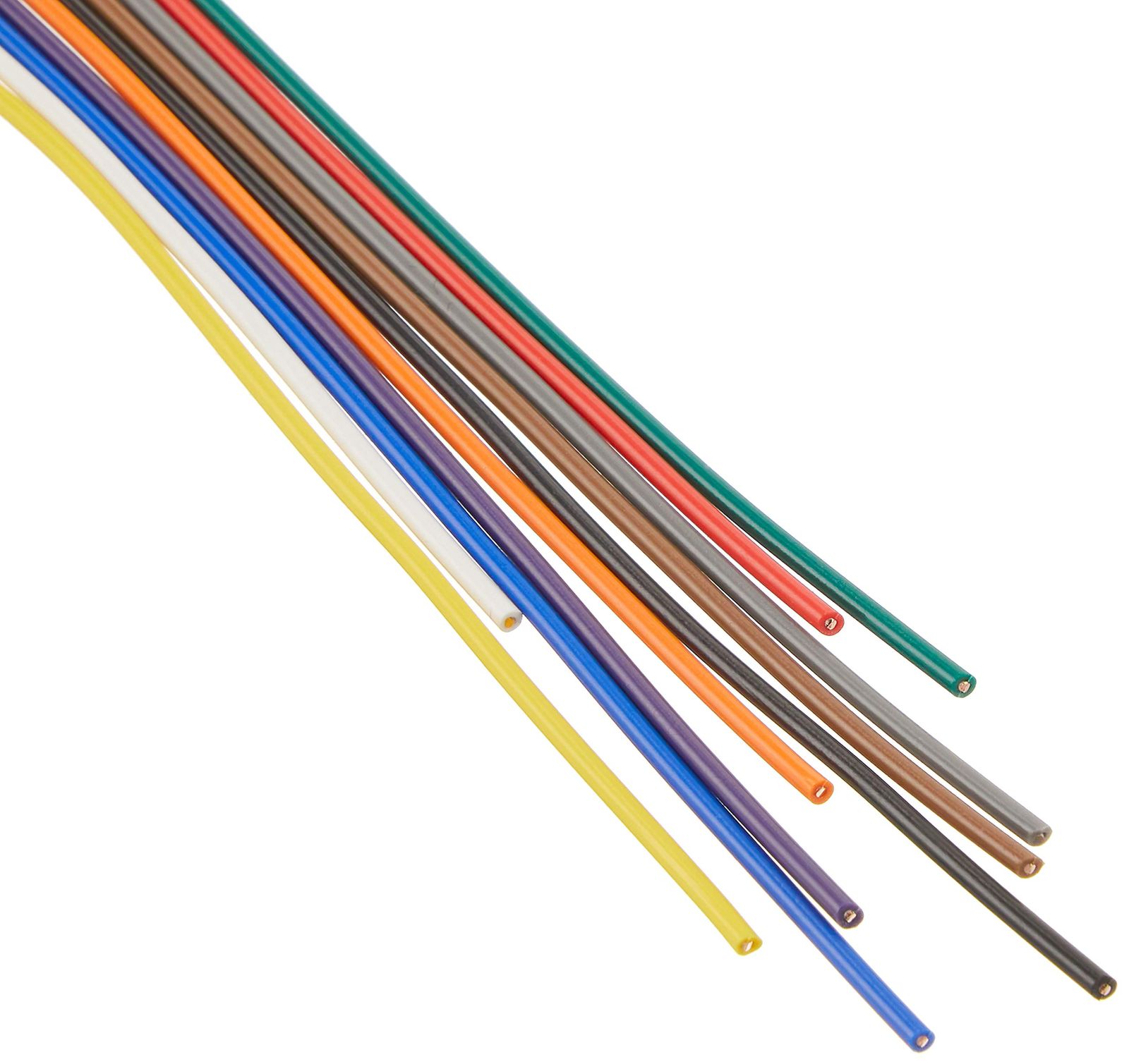 【数量限定】【大人気】0.65mm 2mX10色 H-PVC 耐熱通信機器用ビニル電線 茶赤橙黄緑青紫灰白黒 協和ハーモネット