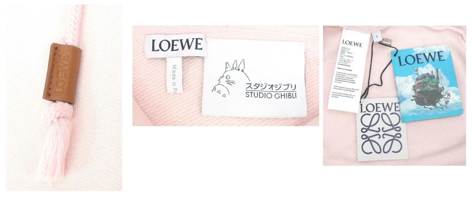 ロエベ LOEWE スタジオジブリ コラボ ハウルの動く城 カルシファー レザー パッチ フーディー パーカー  ピンク|mercariメルカリ官方指定廠商|Bibian比比昂代買代購