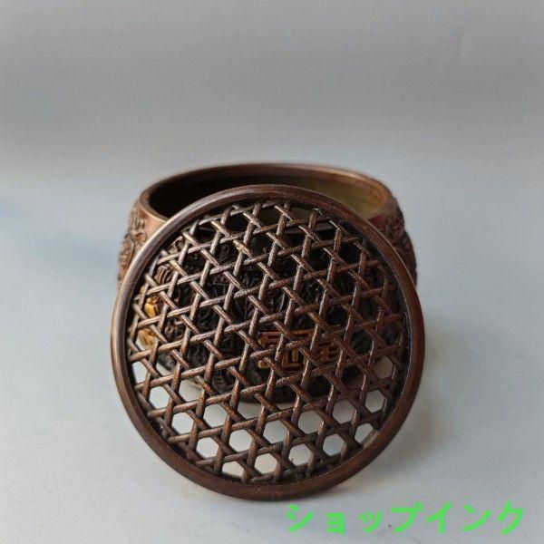 銅 細工 竹で編んだ網 百福 香炉 香道具 工芸品 美術品 置物