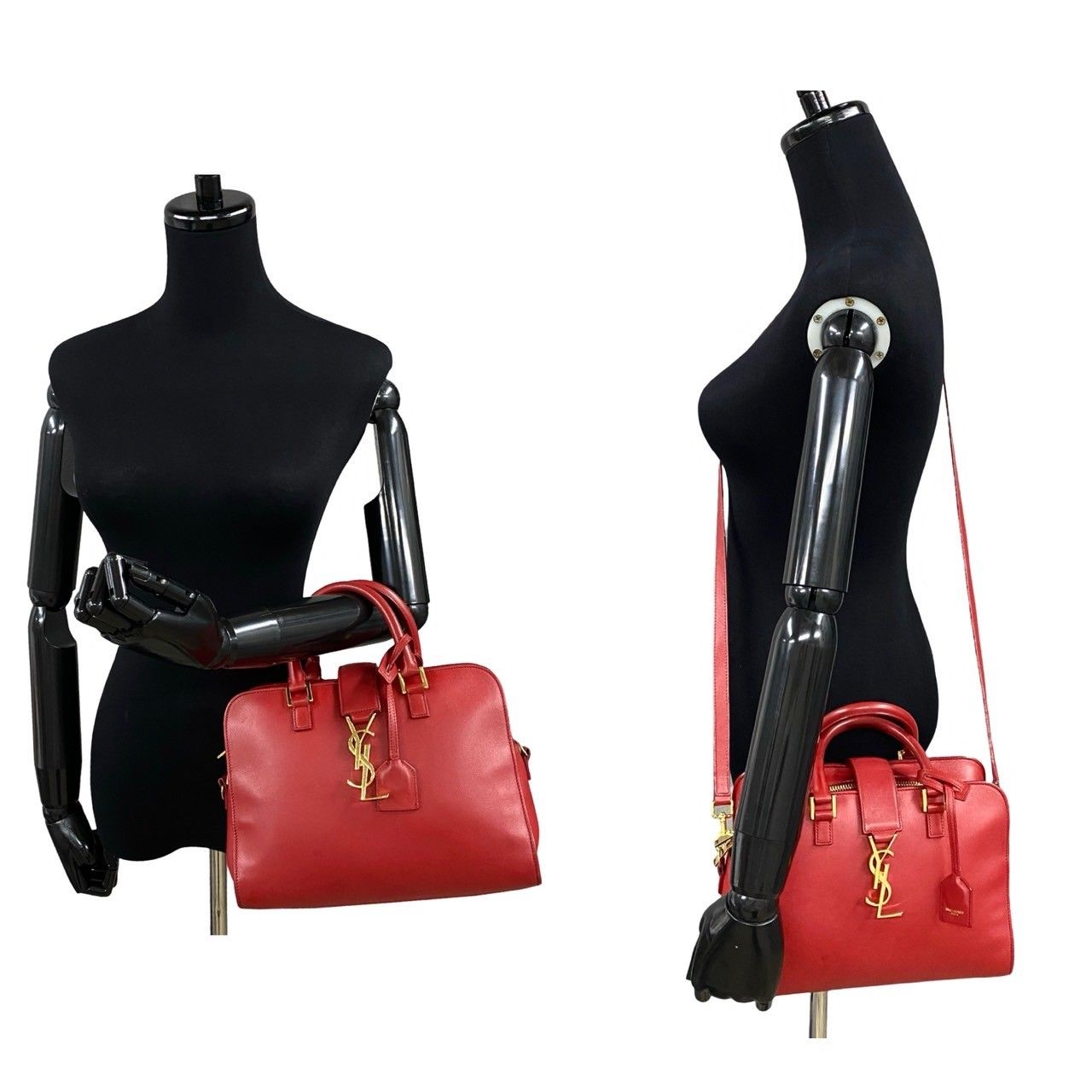 サンローラン　赤　バッグ　ベイビーカバス 極 美品 YVES SAINT LAURENT イヴ・サンローラン ベイビーカバス