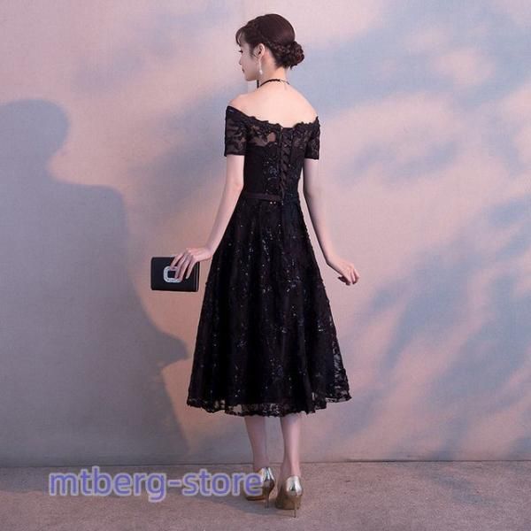 ロングドレス 演奏会 黒 ドレス ブラック 長袖 袖あり スクエア