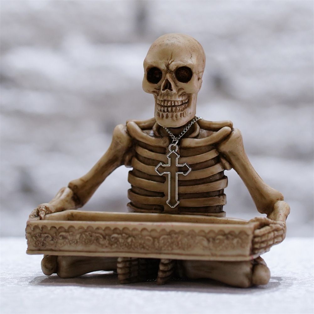 小物入れ 骸骨 スカル ハロウィン ハロウィーン インテリア 装飾 キートレイ アクセサリートレイ 収納 置物 オブジェ インテリア おしゃれ パンク ロック THdp181