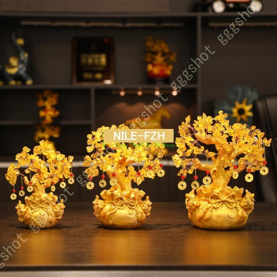 招財樹 金のなる木 黄水晶 シトリン 風水アイテム インテリア 金運祈願 開運 商売繁盛 スタンドおまけ 縁起物 置物 開運祈願 風水グッズ パワーストーン 新年