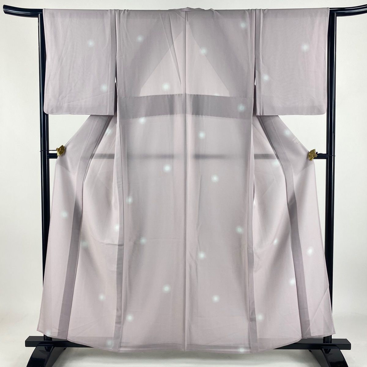 小紋 身丈158.5cm 裄丈64cm M 単衣 蛍ぼかし 薄紫 正絹 秀品