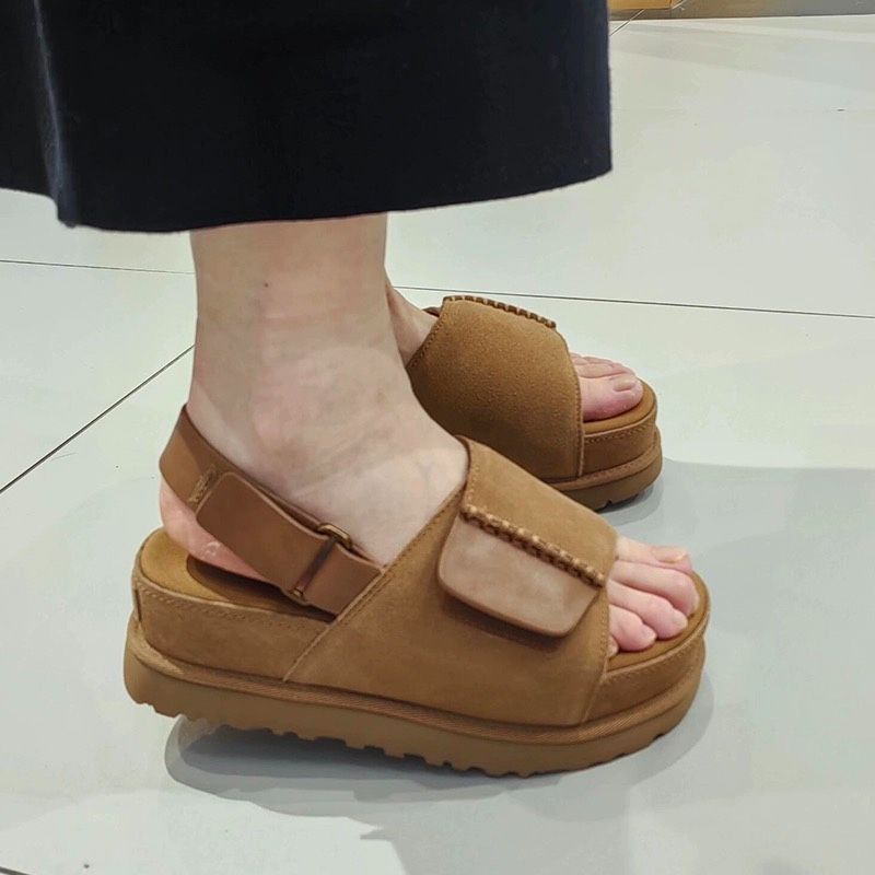 UGG アグ W GOLDENSTAR HI SLINGBACK アグ ブラウン 厚底 サンダル 