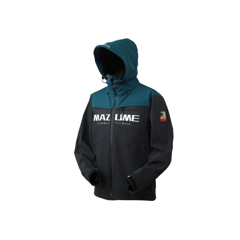 MZFW-876 mazume ウインドカットジャケット ダブルトーン LL インクブラック×ダークターコイズ | 防寒着 防寒ウェア ジャケット