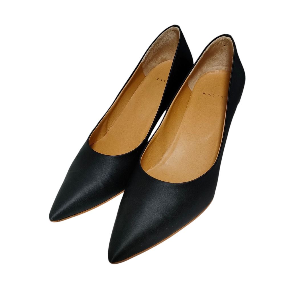 美品 KATIM カチム サテン ポインテッドトゥ パンプス シューズ 38  