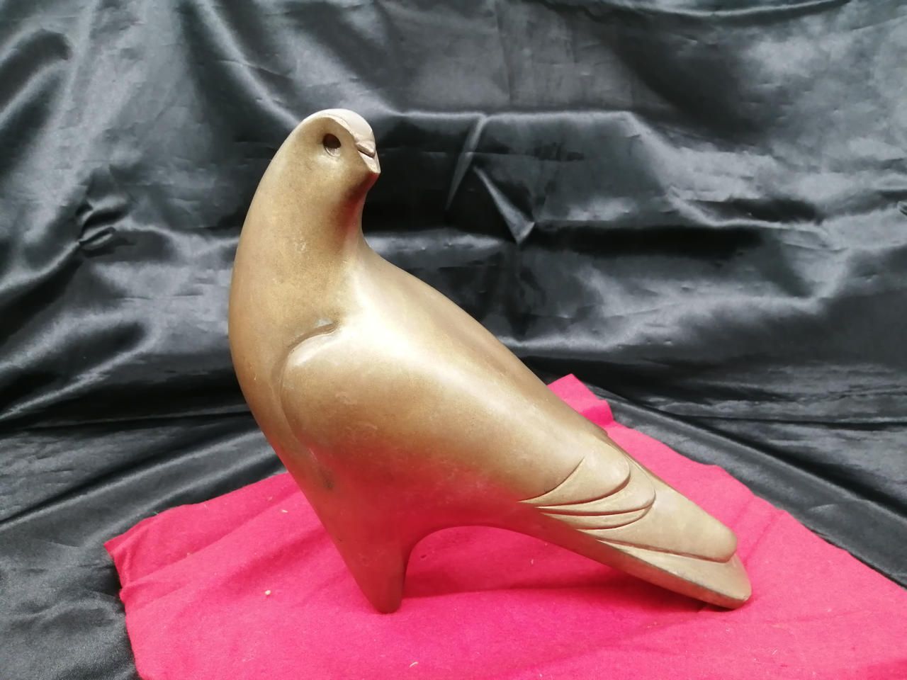 三枝惣太郎 作 白銅製床置 「鳩」Cupronickel floor-standing