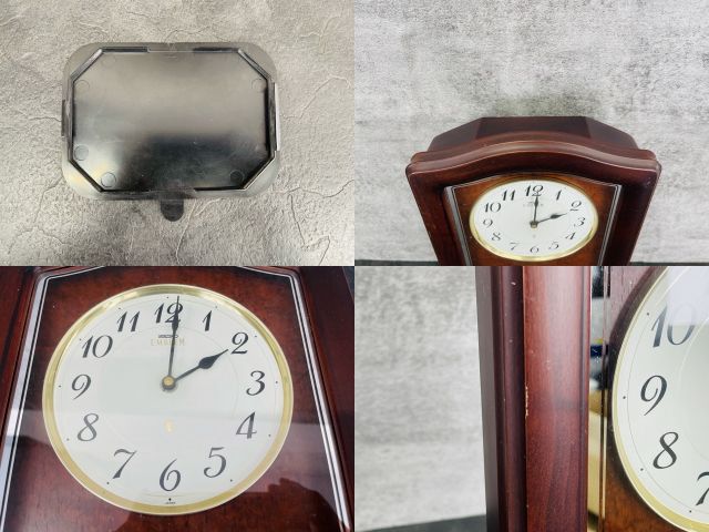 壁掛け時計 【中古】SEIKO EMBLEM HS345B 木製 約25.7/8/47 cm