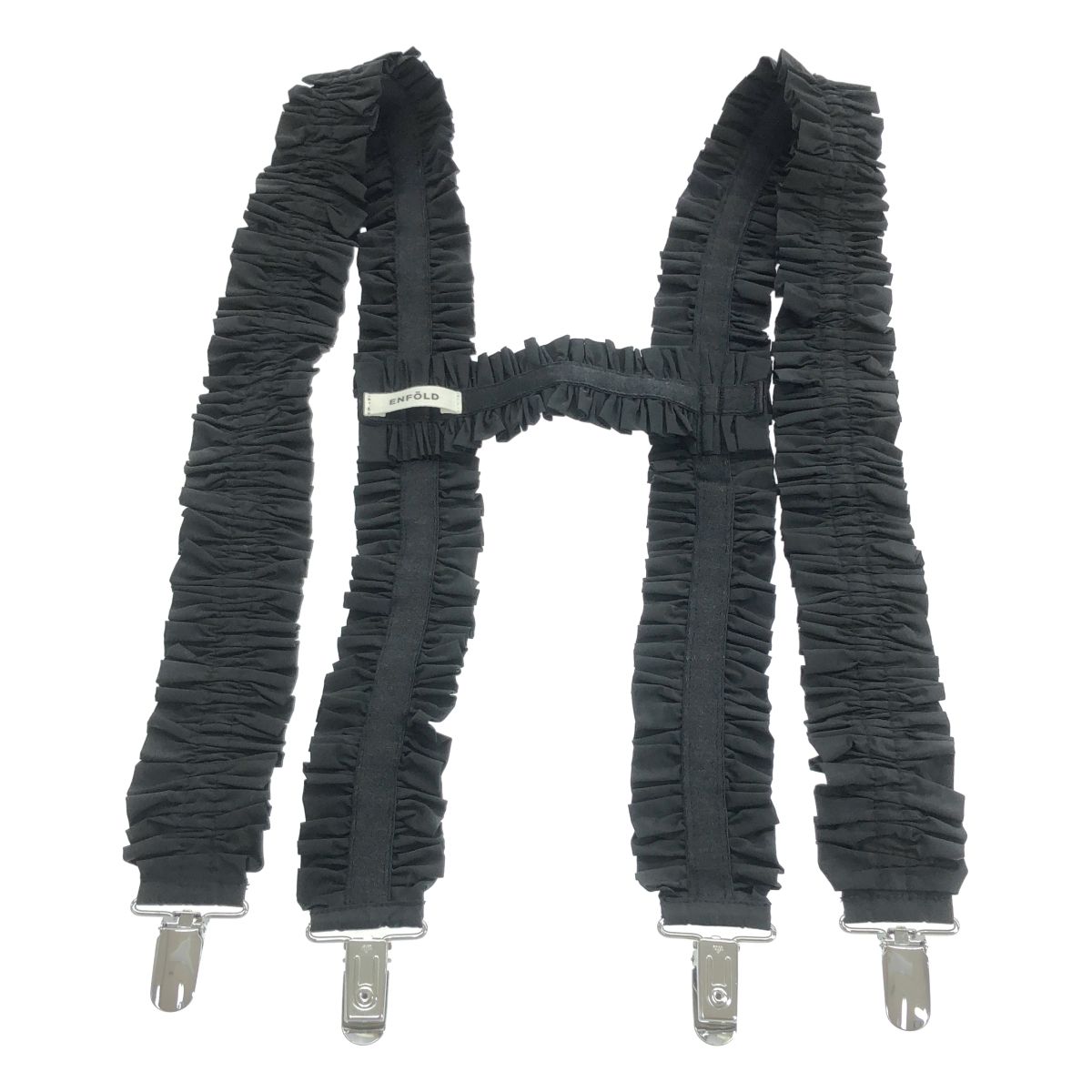 ENFOLD エンフォルド FRILL SUSPENDERS フリルサスペンダー 300IS256-1921 ブラック 38