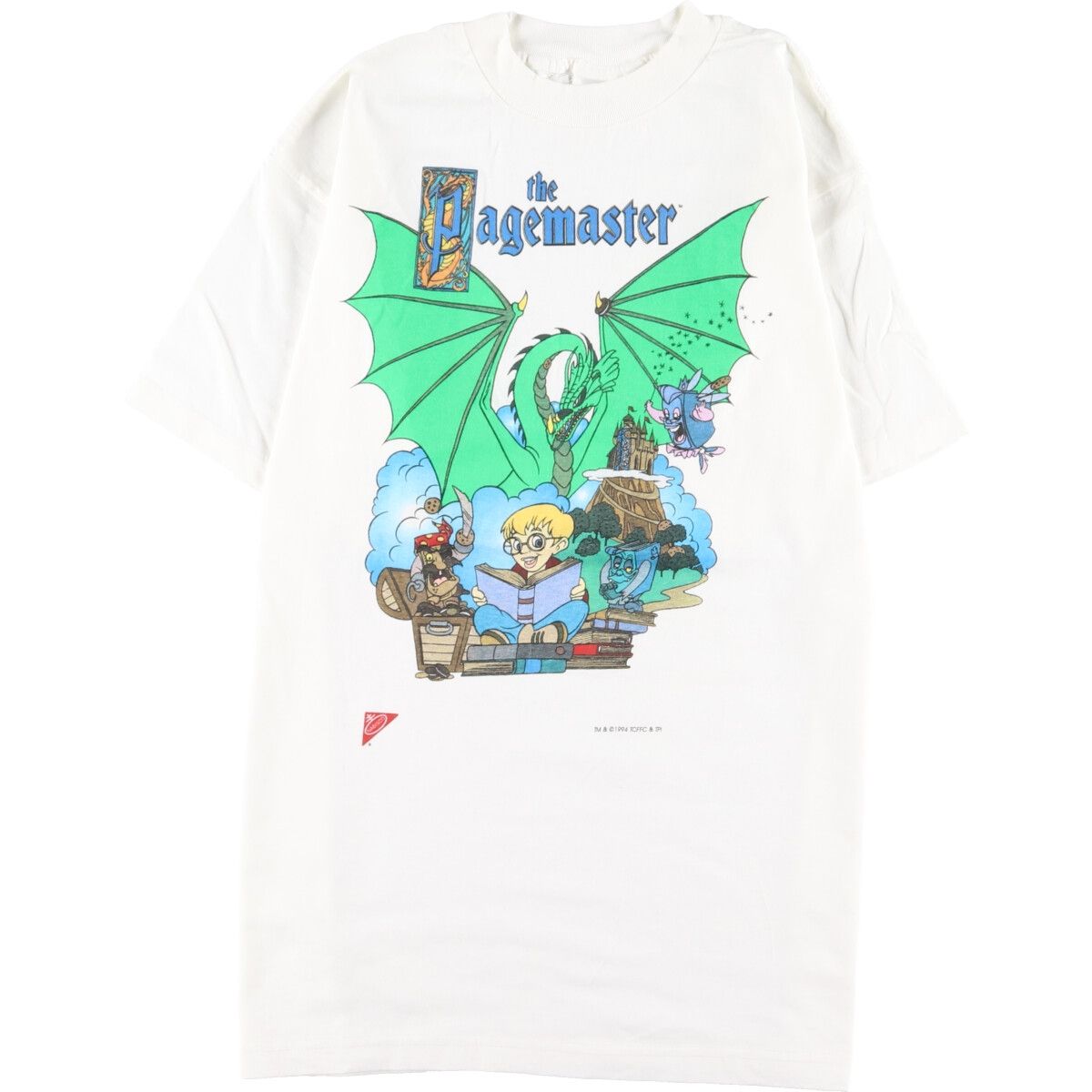 90s The Page master Tシャツ ムービーT 古着 90年代 MURINA THE PAGEMASTER ページマスター 映画