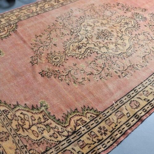 トルコヴィンテージラグ くすみレッド くすみオレンジ 1点もの