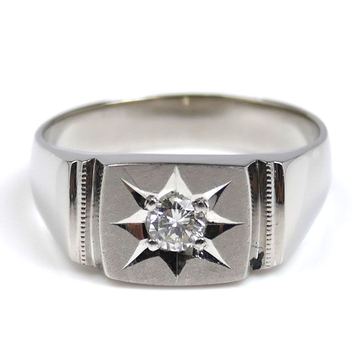 Pt900プラチナ リング・指輪 ダイヤモンド0.22ct 19号 11.1g