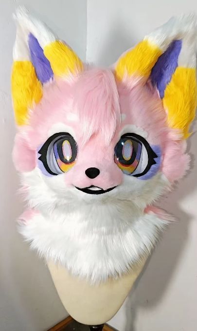 コスプレ衣装 着ぐるみヘッド 猫　赤　 オレンジ色 全頭ヘッド ケモノ ファースーツ ぬいぐるみ コスプレ コスチューム kigurumi 一点物