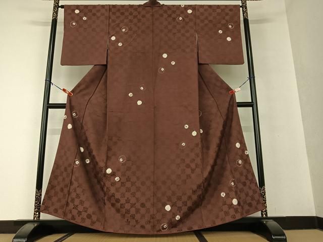 平和屋着物○上質な小紋 お召地 絞り 飛び柄 正絹 逸品 AAAV7082zg