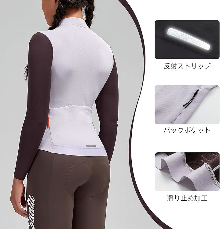 Santic(サンティック) レディース サイクルジャージ 長袖 裏起毛