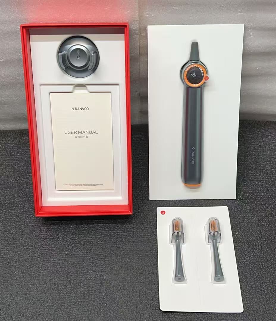 RANVOO 電動歯ブラシ 全面洗浄 IPX7防水 軽量 替えブラシ2本付 4417260