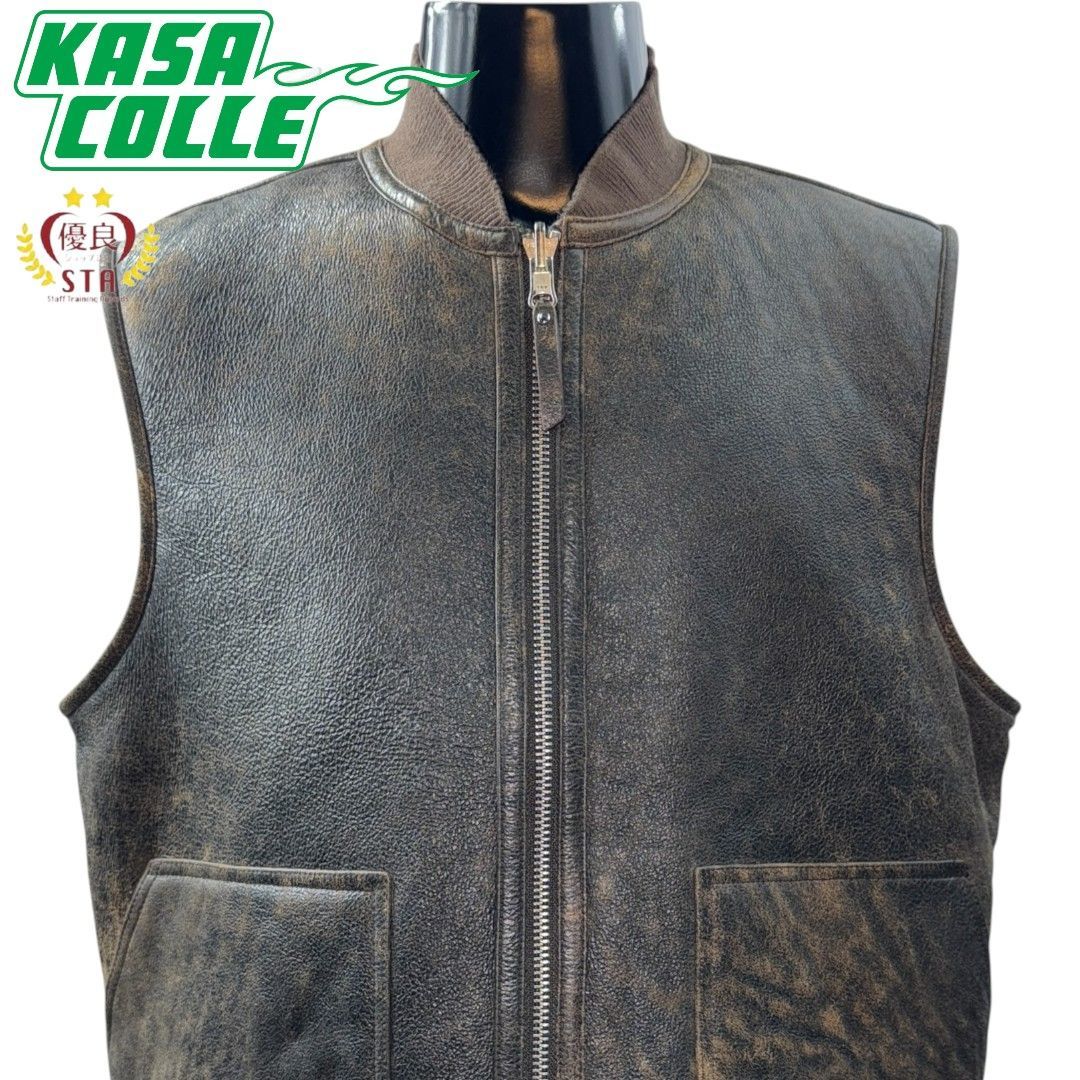 STUSSY ステューシー ムートン リバーシブル レザーベスト M