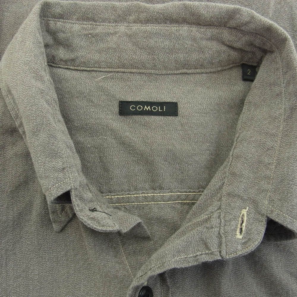COMOLI コモリ 24SS Z01-02004 ヨリ杢 ワークシャツ 長袖シャツ