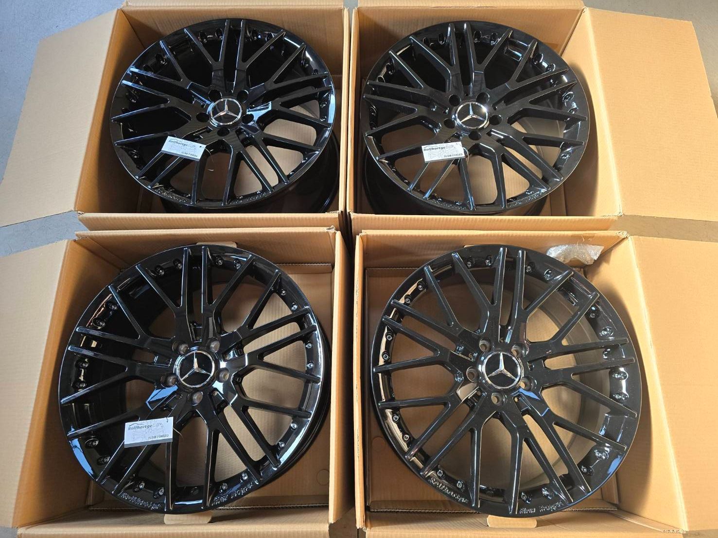 AMG C43 W205 ホイール アウトレット品 Rolfhartge ロルフハルトゲ X10RSF Black Edition 8.0 9.5ｘ19 5-112 スターマーク センターキャップ ベンツ AMG