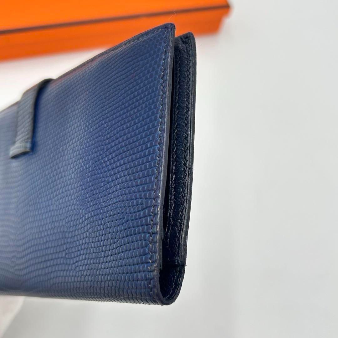 エルメス HERMESベアンリザード二つ折り長財布
