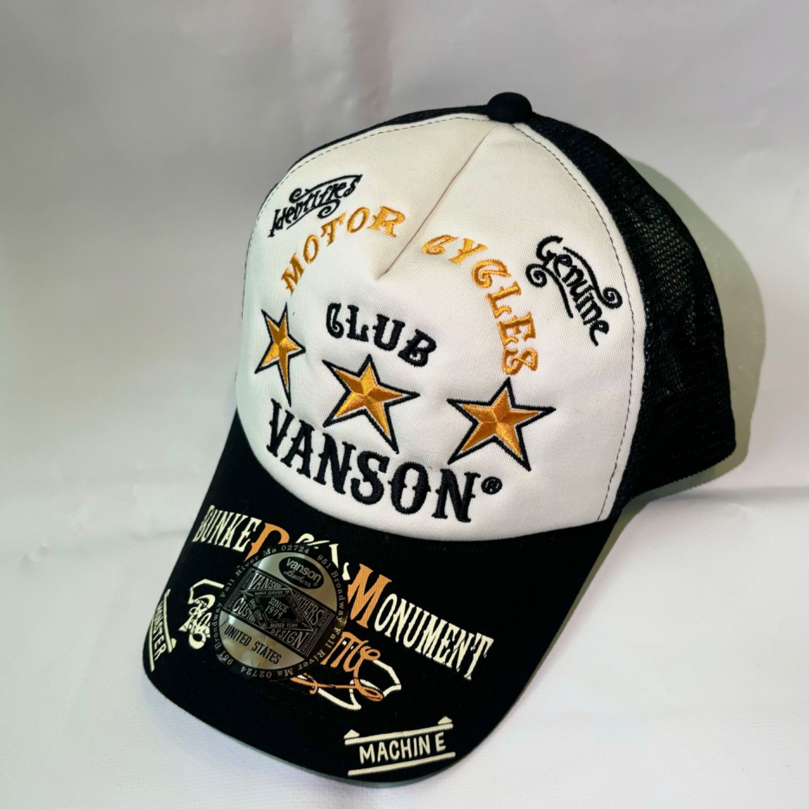つばのん VANSON】ツイルメッシュCAP バンソン スター ロゴ 刺繍 キャップ