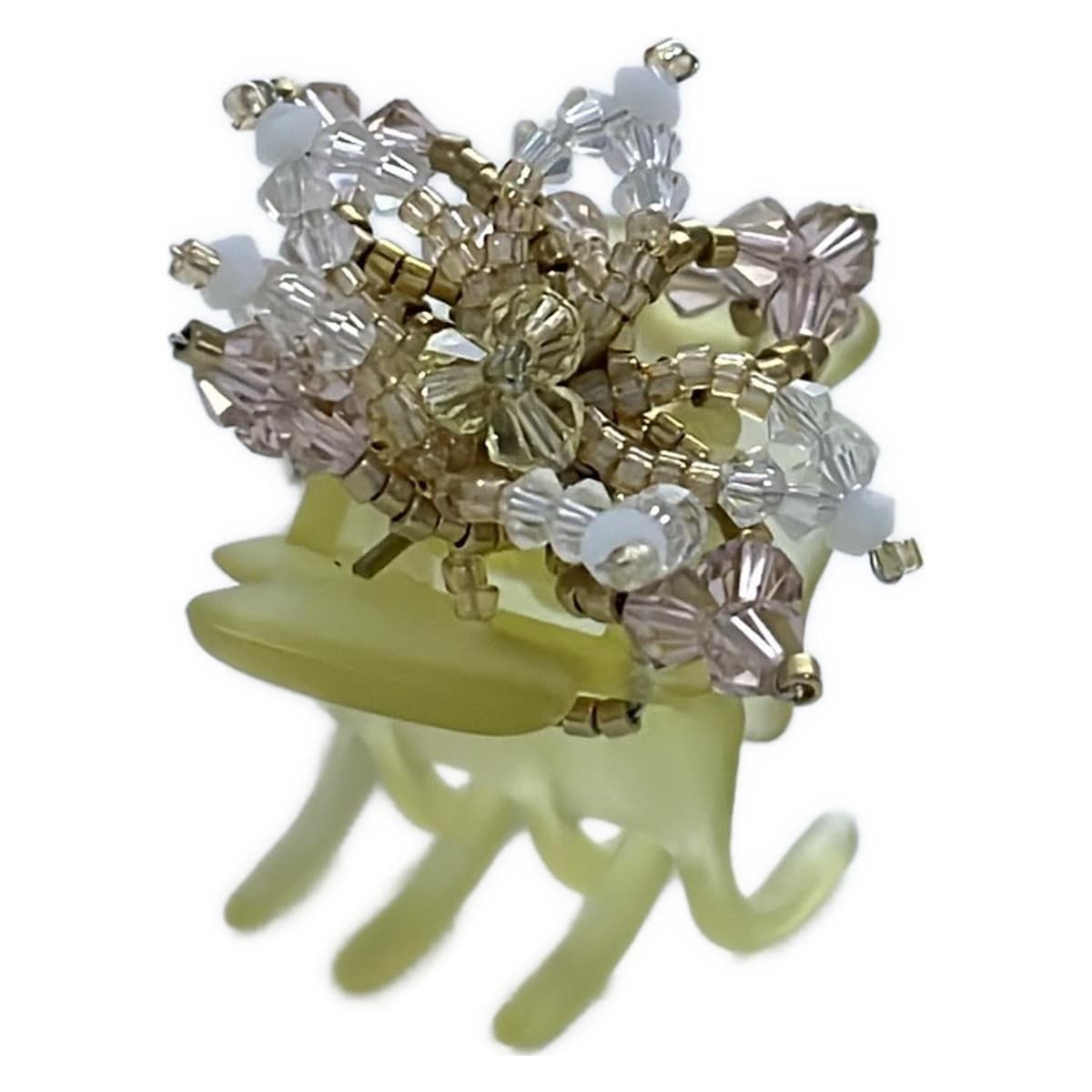 コンプレックスビズ　クリップ　フラワーモチーフ　イエロー　モロッコシリーズ　 コンプレックスビズ フラワーモチーフクリップ 新品コンプレックス