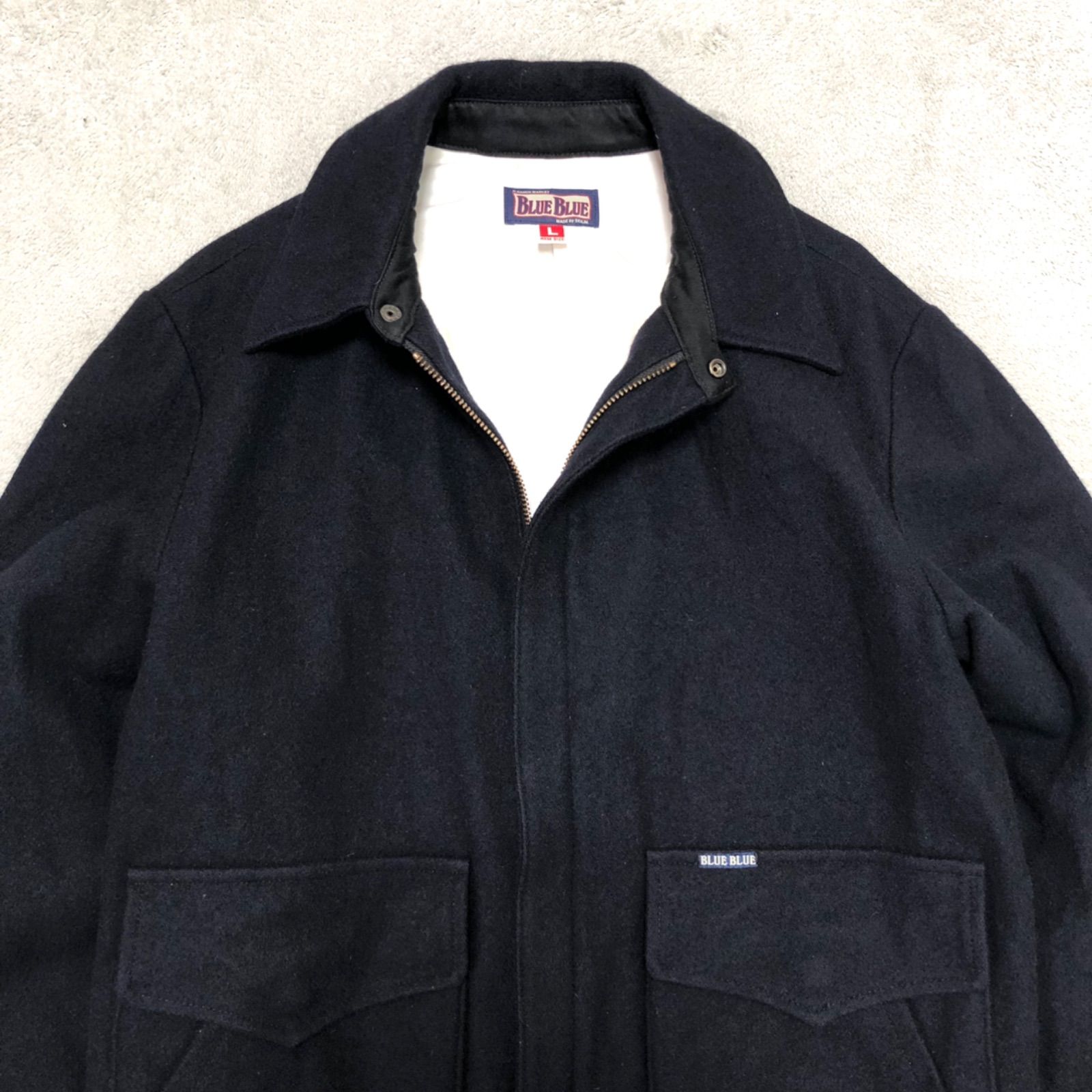 BLUE BLUE ウールメルトン A-2フライトジャケット M ネイビー BLUE BLUE ウールメルトン A-2フライトジャケット M ネイビー - メルカリ